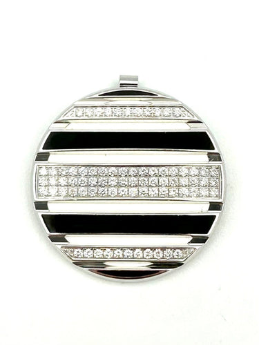 Pendentif Chaumet Class One Croisière - Pendentif en or blanc 18K, émail et diamants 58 Facettes CHAUMET Pend