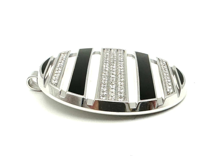 Pendentif Chaumet Class One Croisière - Pendentif en or blanc 18K, émail et diamants 58 Facettes CHAUMET Pend