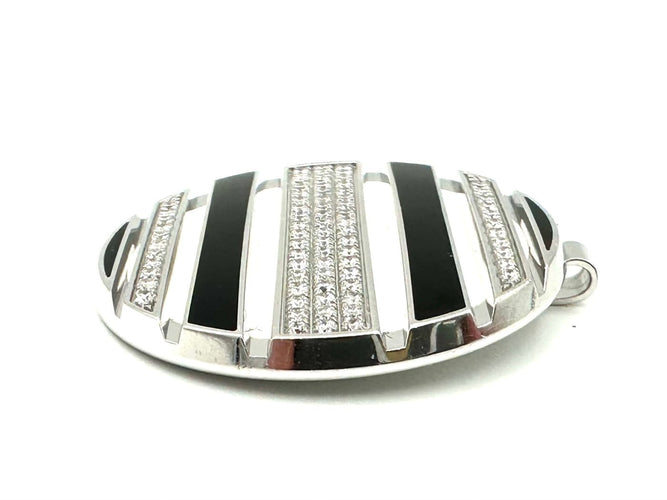 Pendentif Chaumet Class One Croisière - Pendentif en or blanc 18K, émail et diamants 58 Facettes CHAUMET Pend