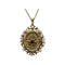 Pendentif Pendentif porte-photo ancien en or jaune 750 avec perles et grenat 58 Facettes 330094588