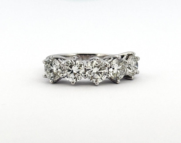 Bague 54 Demi-alliance américaine - Bague en or blanc 18 carats et diamants 58 Facettes 90868