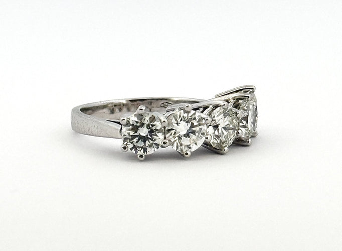 Bague 54 Demi-alliance américaine - Bague en or blanc 18 carats et diamants 58 Facettes 90868