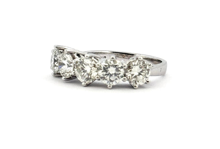 Bague 54 Demi-alliance américaine - Bague en or blanc 18 carats et diamants 58 Facettes 90868