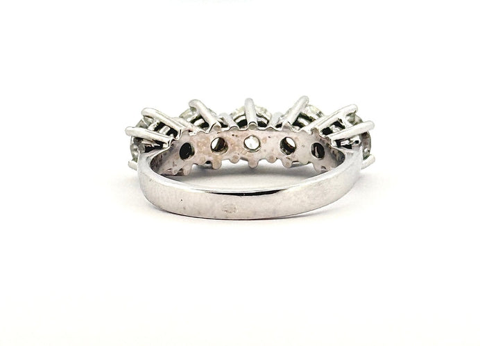 Bague 54 Demi-alliance américaine - Bague en or blanc 18 carats et diamants 58 Facettes 90868