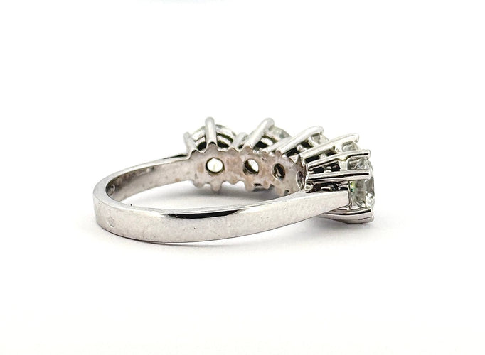 Bague 54 Demi-alliance américaine - Bague en or blanc 18 carats et diamants 58 Facettes 90868