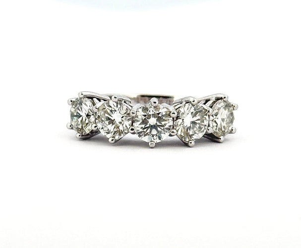 Bague 54 Demi-alliance américaine - Bague en or blanc 18 carats et diamants 58 Facettes 90868