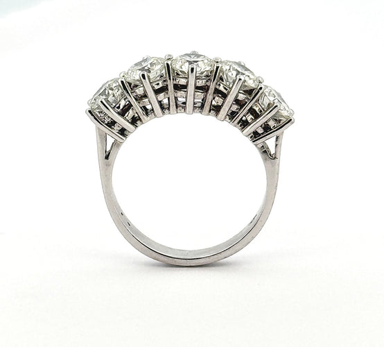 Bague 54 Demi-alliance américaine - Bague en or blanc 18 carats et diamants 58 Facettes 90868
