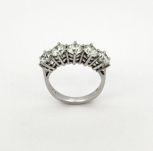 Bague 54 Demi-alliance américaine - Bague en or blanc 18 carats et diamants 58 Facettes 90868