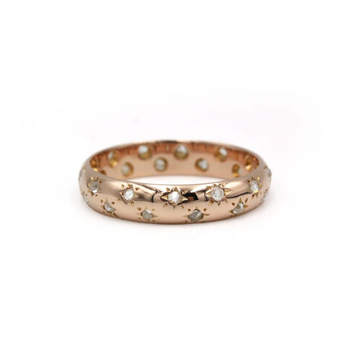 Bague 54 Alliance - Bague en or rose 750‰ et diamants taille ancienne 58 Facettes 260022SP