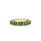 Bague 55 Demi-alliance - Bague en or jaune 750 sertie de diamants et émeraudes 58 Facettes 260100R