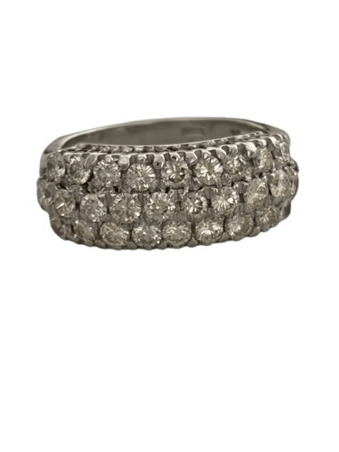 Bague 54 Bague en or gris 18k pavée de diamants 58 Facettes LOT 7424