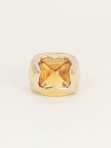 Bague 52 BVLGARI Bague pyramide or jaune citrine pain de sucre 58 Facettes 1266.7