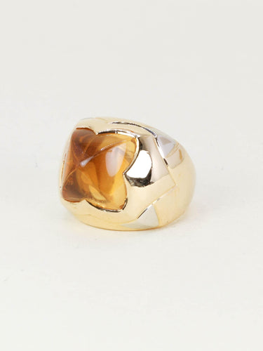 Bague 52 BVLGARI Bague pyramide or jaune citrine pain de sucre 58 Facettes 1266.7