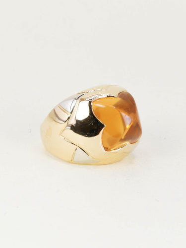 Bague 52 BVLGARI Bague pyramide or jaune citrine pain de sucre 58 Facettes 1266.7
