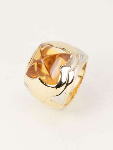 Bague 52 BVLGARI Bague pyramide or jaune citrine pain de sucre 58 Facettes 1266.7