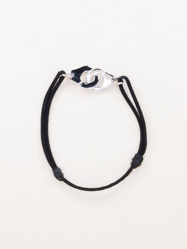 Bracelet DINH VAN Bracelet Menottes R12 or blanc cordon noir 58 Facettes 1215.8
