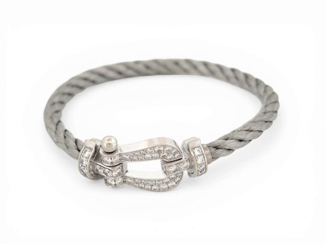 Bracelet FRED Force 10 - Bracelet en or gris 18k et diamants 58 Facettes 273939