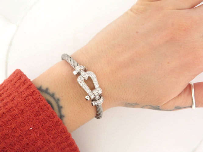Bracelet FRED Force 10 - Bracelet en or gris 18k et diamants 58 Facettes 273939