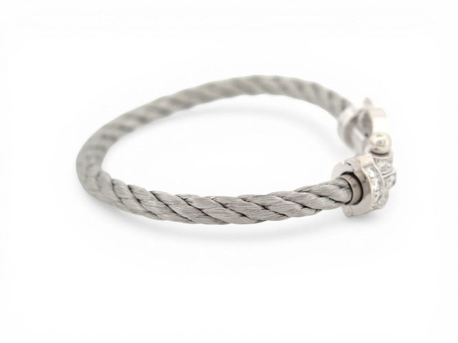 Bracelet FRED Force 10 - Bracelet en or gris 18k et diamants 58 Facettes 273939