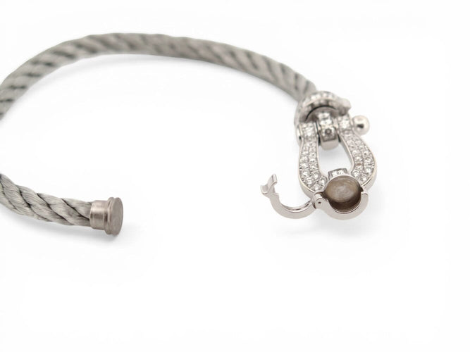 Bracelet FRED Force 10 - Bracelet en or gris 18k et diamants 58 Facettes 273939
