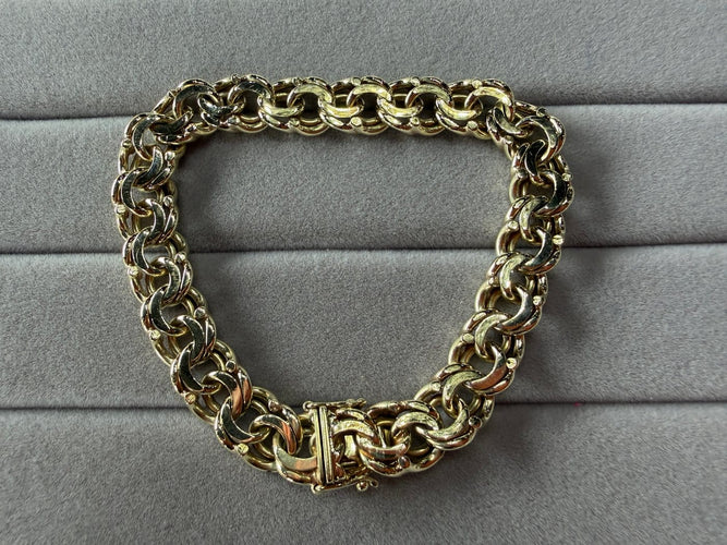 Bracelet Bracelet maille Miami Cuban en or jaune 14K 585, 19 cm 58 Facettes CB01