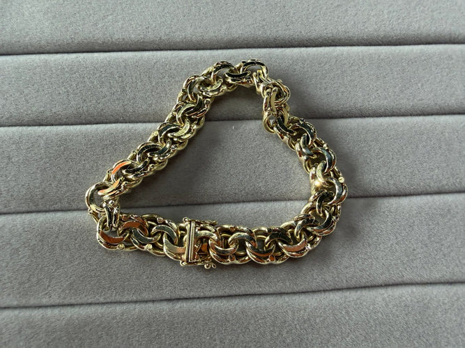 Bracelet Bracelet maille Miami Cuban en or jaune 14K 585, 19 cm 58 Facettes CB01