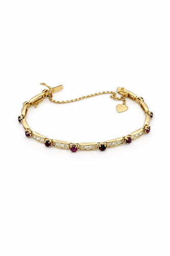 Bracelet Bracelet jonc en or jaune 18 carats avec diamants et rubis 58 Facettes Dr