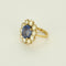 Bague 46.5 Bague marguerite saphir 5cts et diamants 4cts en or jaune 58 Facettes 248352