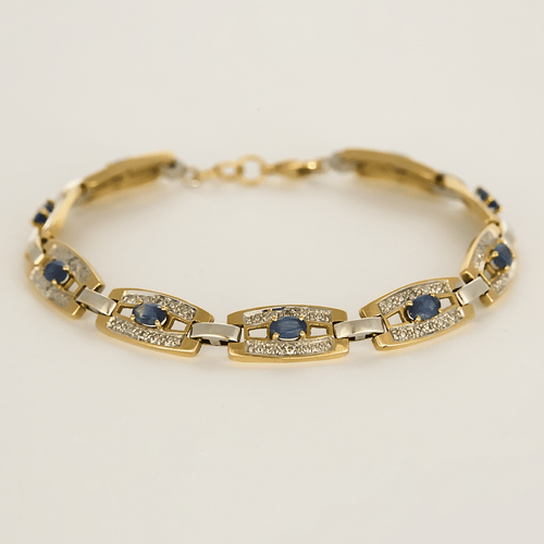 Bracelet Bracelet en or deux tons et saphirs 58 Facettes B250620