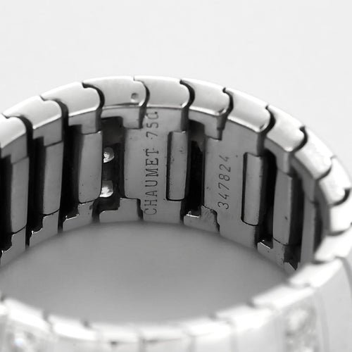 Bague 56 Chaumet - Fidélité - Bague semi - souple en or gris et diamants 58 Facettes B250657