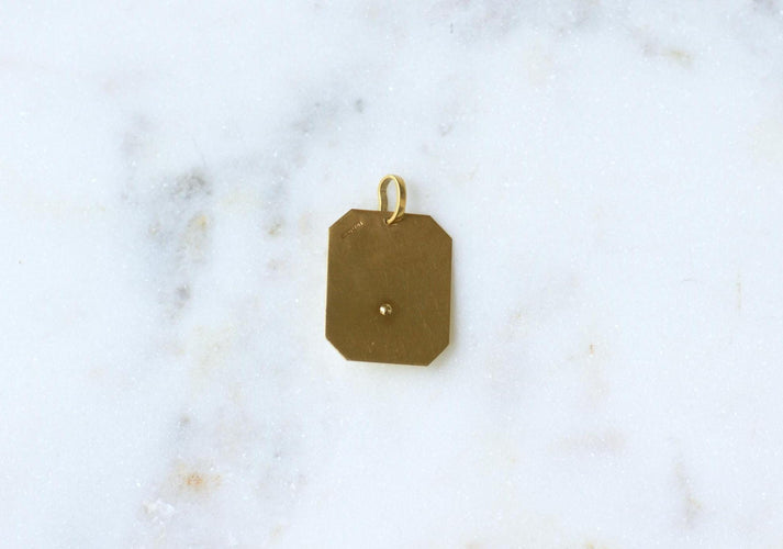 Pendentif Médaille astrologique Verseau - Pendentif en or jaune 18 ct et diamants 58 Facettes