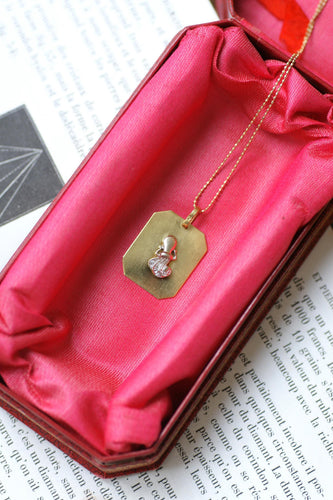 Pendentif Médaille astrologique Verseau - Pendentif en or jaune 18 ct et diamants 58 Facettes