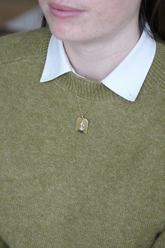 Pendentif Médaille astrologique Verseau - Pendentif en or jaune 18 ct et diamants 58 Facettes
