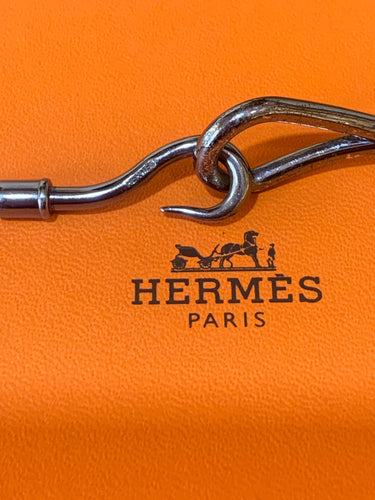 Bracelet Hermès Jumbo - Bracelet double tour en cuir et métal argenté 58 Facettes BS212