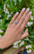 Bague 53 Bague marguerite en platine avec saphir Ceylan et diamants 58 Facettes 161