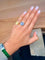 Bague 53 Bague marguerite en platine avec saphir Ceylan et diamants 58 Facettes 161