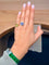 Bague 53 Bague marguerite en platine avec saphir Ceylan et diamants 58 Facettes 161