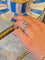 Bague 53 Bague marguerite en platine avec saphir Ceylan et diamants 58 Facettes 161
