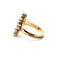 Bague Bague en or jaune 18 carats et diamants, motif rhomboïde 58 Facettes 50433