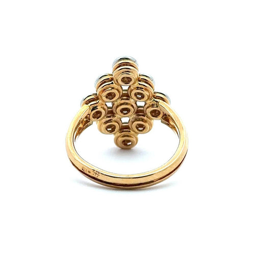 Bague Bague en or jaune 18 carats et diamants, motif rhomboïde 58 Facettes 50433