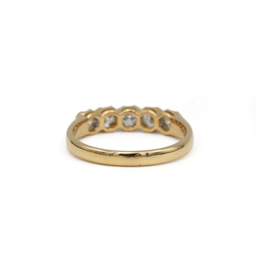 Bague 52 Demi-alliance en or jaune et diamants 58 Facettes 260102R