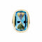 Bague 50 Bague chevalière en or jaune et topaze bleue 58 Facettes 35436