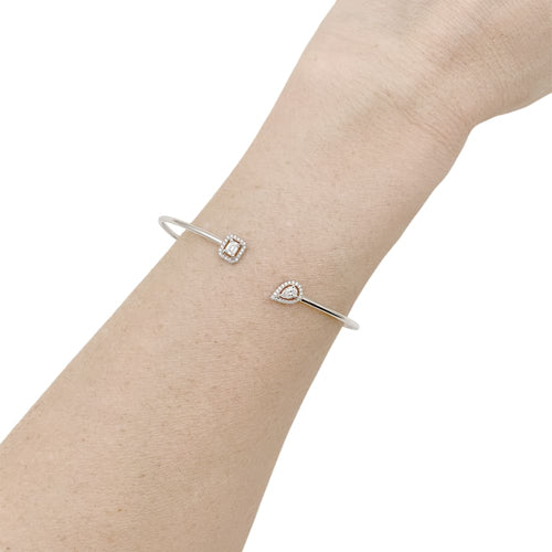 Bracelet Bracelet Messika, "Jonc Flex Toi & Moi My Twin", or blanc et diamants. 58 Facettes 35424