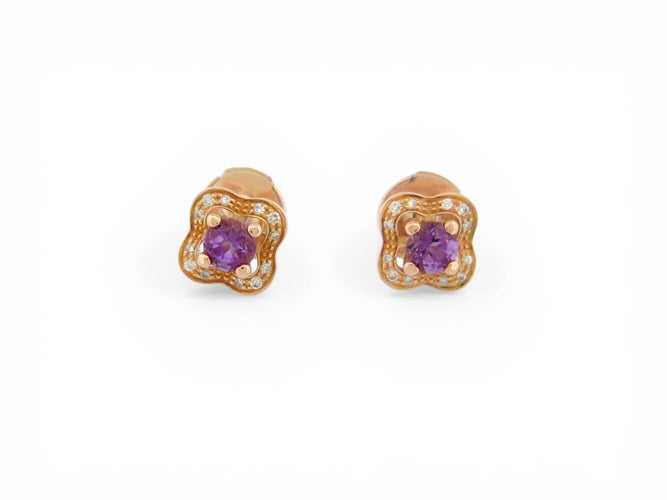 Boucles d'oreilles Mauboussin Chance of Love - Boucles d’oreilles en or rose 18k, améthyste et diamants 58 Facettes 274068
