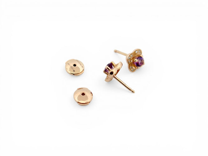 Boucles d'oreilles Mauboussin Chance of Love - Boucles d’oreilles en or rose 18k, améthyste et diamants 58 Facettes 274068