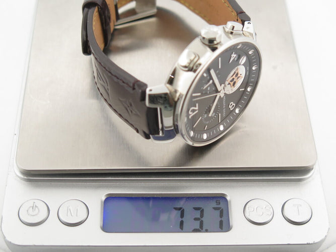 Montre Louis Vuitton Tambour Moon Star - Montre chronographe quartz en acier 38 mm 58 Facettes 273886