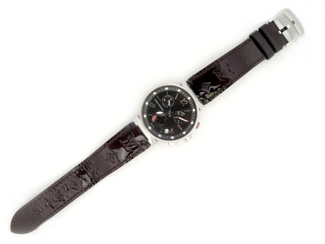 Montre Louis Vuitton Tambour Moon Star - Montre chronographe quartz en acier 38 mm 58 Facettes 273886