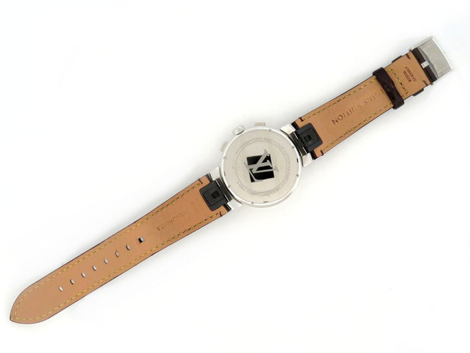 Montre Louis Vuitton Tambour Moon Star - Montre chronographe quartz en acier 38 mm 58 Facettes 273886