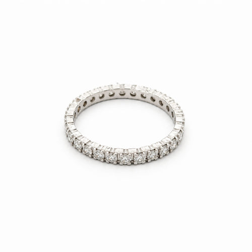 Bague 55 Bague tour complet en or blanc 18 carats et diamants 58 Facettes 35956