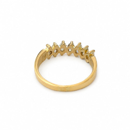 Bague 55.5 Bague en or jaune 18 carats et diamants taille marquise 58 Facettes 35958